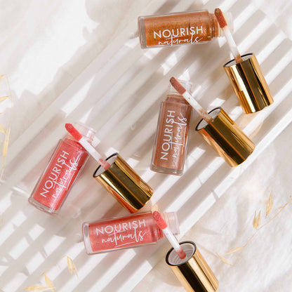 Safflower Shimmer - luminizing vegan lip gloss